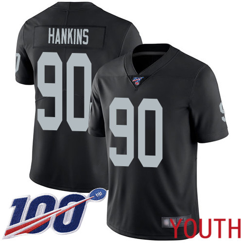 Oakland Raiders Limited Black Youth Johnathan Hankins Home Jersey NFL Football #90 100th Season Jersey